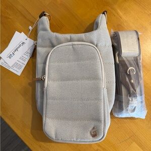 Wonderfit Light Gray Women's Crossbody Bag with Removable Strap